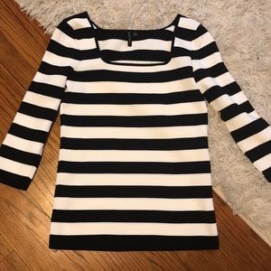 Venini Black & White 3/4 Sleeve Top